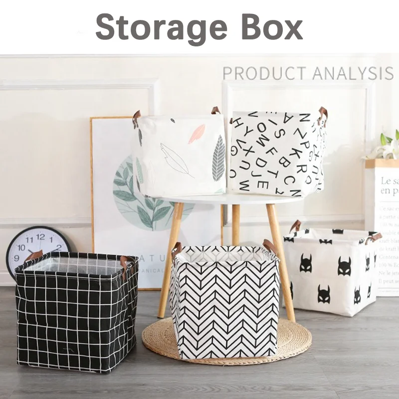 

Collapsible Fabric Cube Organizer Canvas Foldable Storage Boxes Bins for Laundry Toys Clothes, Customized color