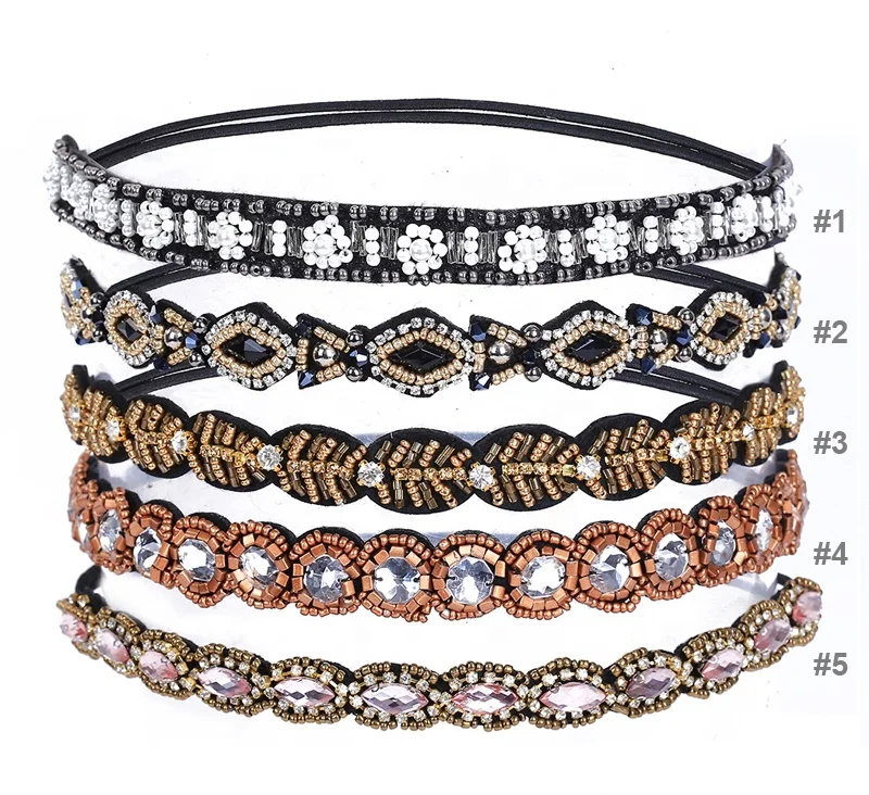 

Rhinestone decorative forehead diamond headband crystal beaded headbands for women birthday gift