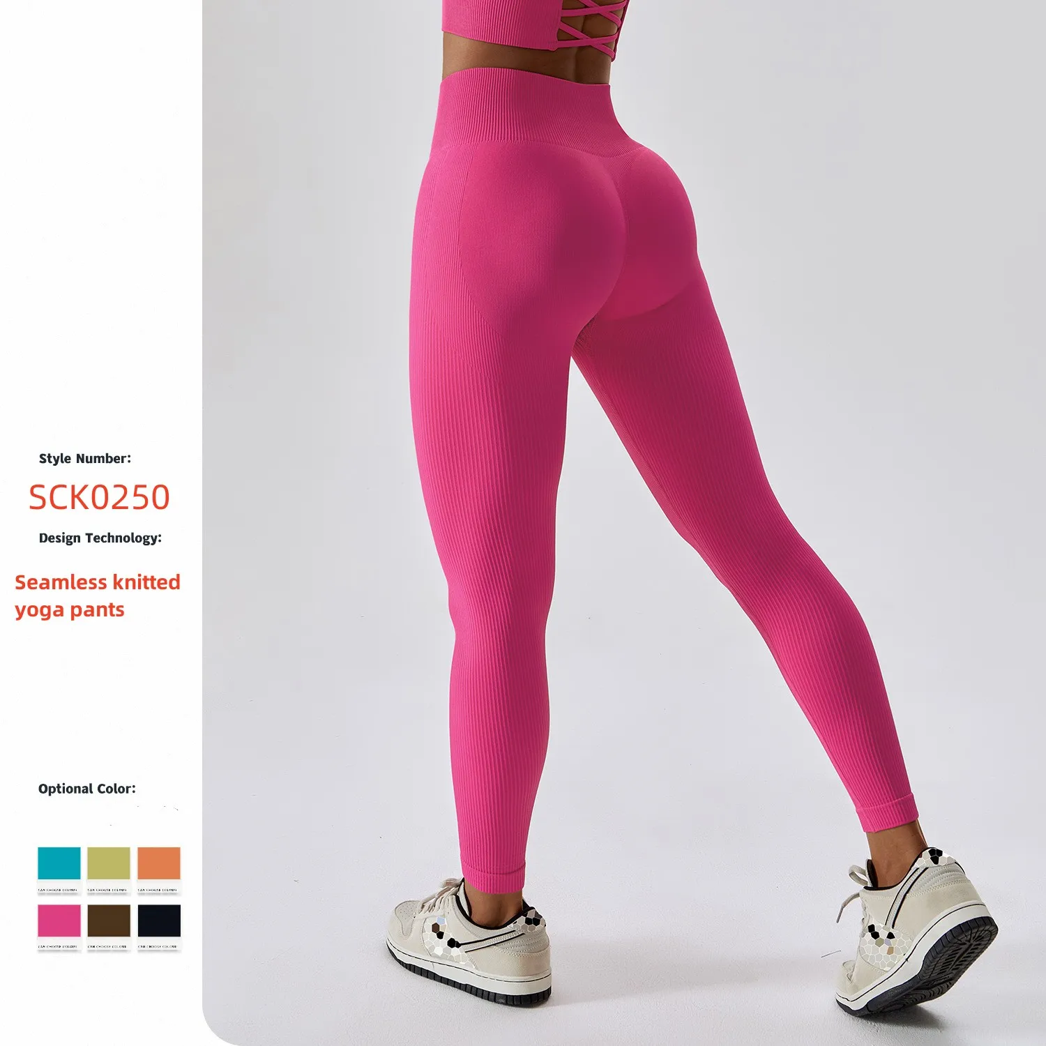 

Thread High Waist Tight Yoga Pants Honey Peach Hip Lifting Fitness Pants Quick Dried Outwear Running Sports Pants