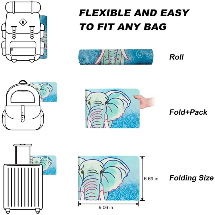 
Durable Non-slip Nature Rubber Yoga Mat For Yoga&Pliates Training absorb Eco-Friendly Custom Printing travel yoga mat suede 
