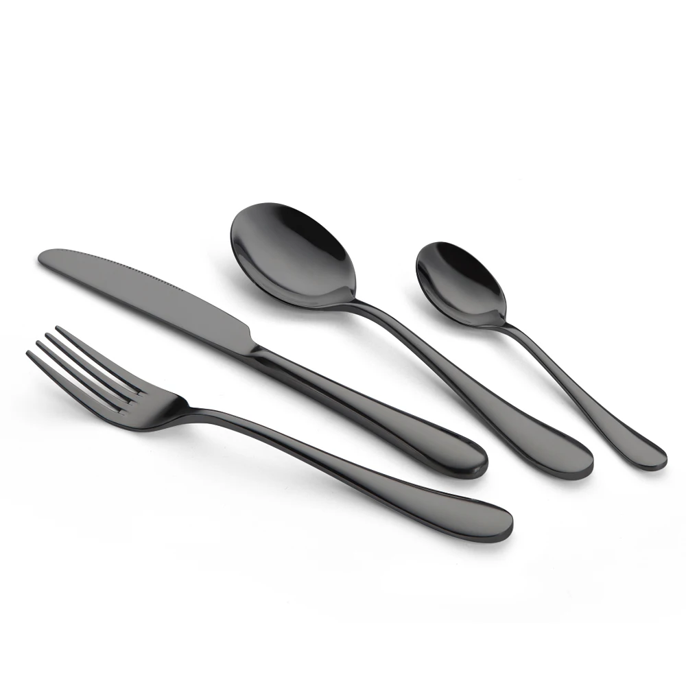 Ecofriendly 18/10 Kitchen Cutlery Hotel Thick Handle Spoon Fork Set Stainless Steel Cutlery