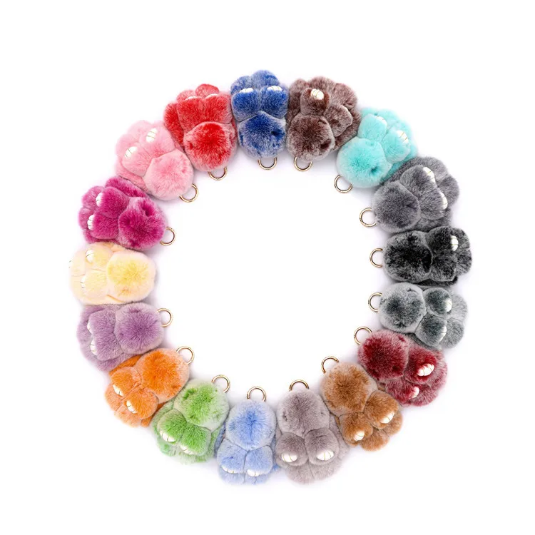 

13cm-15cm cute rex rabbit fur bunny keychain Bags Keychain Ring Pendant Bunny Plush stuffed bunny plush rabbit, 15 colours