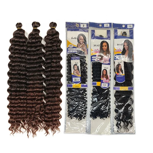 

22inch Deep Water Wave Curly Braiding Hair For Bohemian Free tress Deep Twist Crochet Ombre Hair Natural Braid Hair Extensions