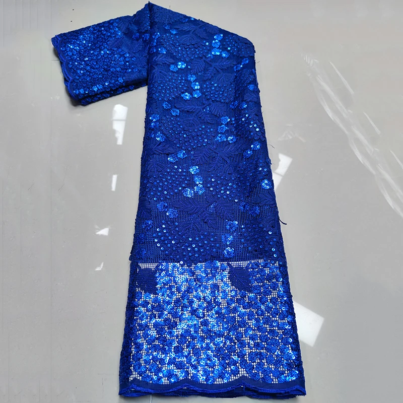 

Sinya New Arrival Handmade Embroidery French Tulle Lace Beautiful Double Sequins Fabrics Sewing Women Party Dress
