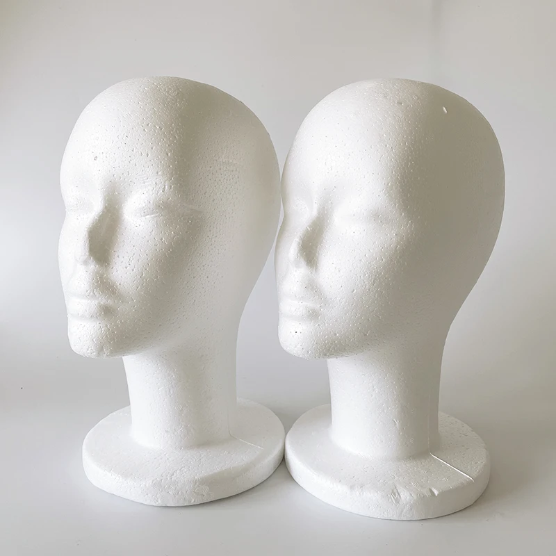 

Wholesale  Tall Foam Wig Hat Scarf Display Model Stand Head, White