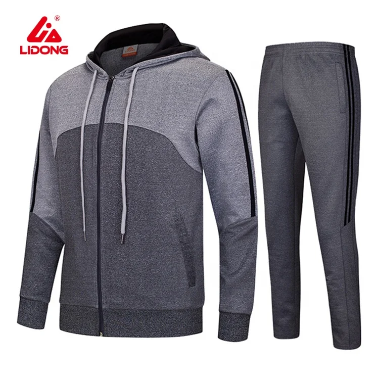 

LiDong custom best running jacket grey tracksuit wholesale sportswear hoodie