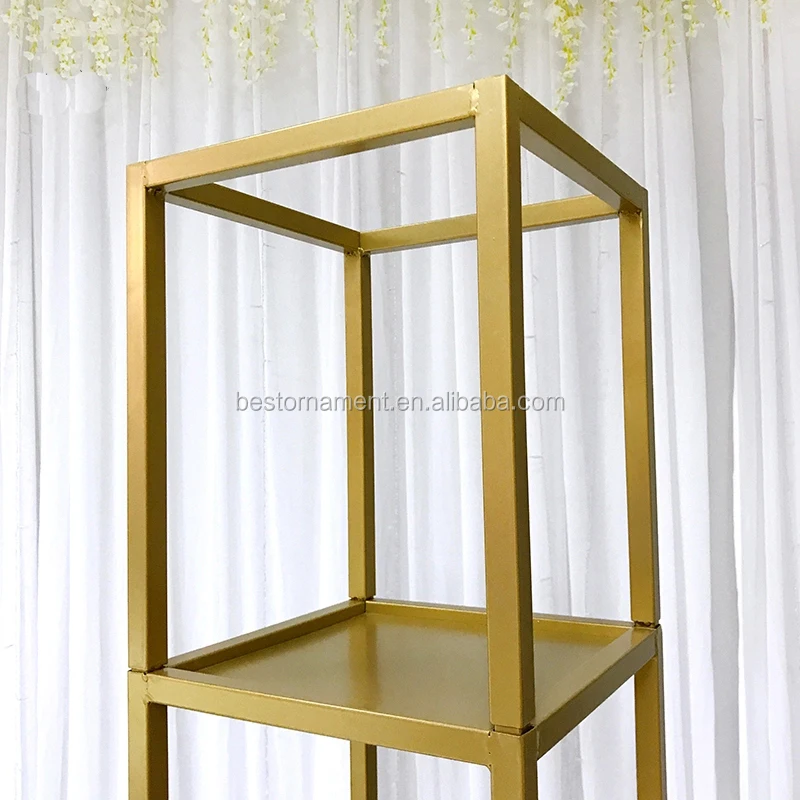 1.8 Meters Tall Gold Metal Iron Flower Stand Centerpiece For Wedding