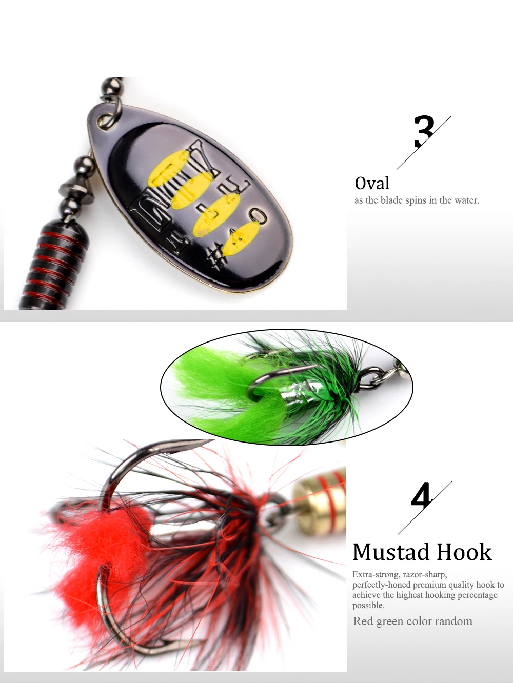 Mepps Spinner Bait 7.5g 12g 17.5g Spoon Lures Metal Fishing Bass Hard Feather