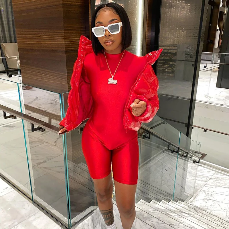 

Bomblook A20876R Solid Color Casual Women Romper 2021 New Arrival Long Sleeve Sleeve One Peice Jumpsuit Fashion Streetwear