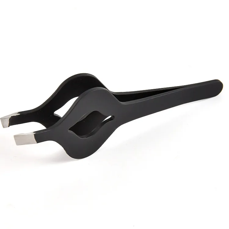 

Private Label Custom Black Stainless Steel Eyebrow Tweezers