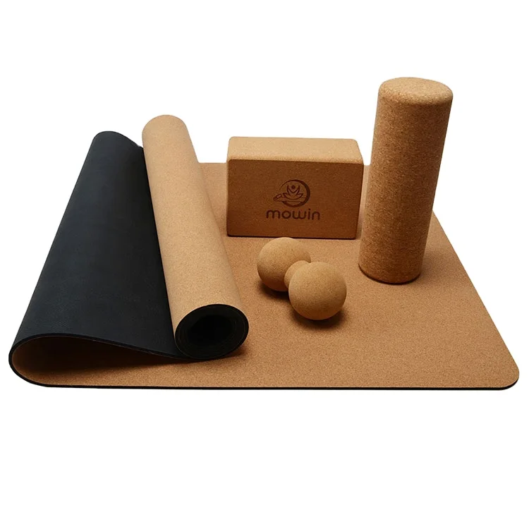 

Custom Logo Printed Fitness Club Exercise 5mm 6mm Eco-friendly Natural Tpe Cork RUBBER Yoga Mat, Customized color