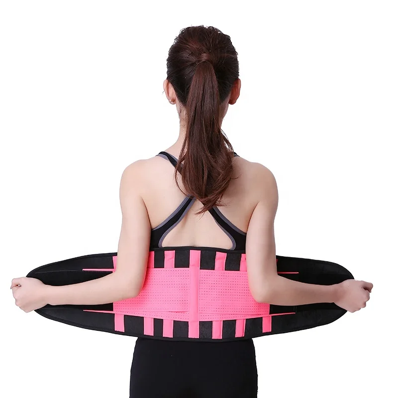 

Adult Widened Waist Protector Neoprene Fitness Brace Lumbar Support Belt Pink Waist Trainer Support Belt, Black, purple, grey