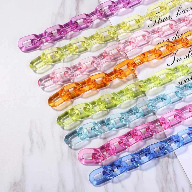 

Acrylic Resin Chain Bag Strap for Handbags Women Candy Color Chains for Plastic Bags Accessories Acrylic Plastic Chain
