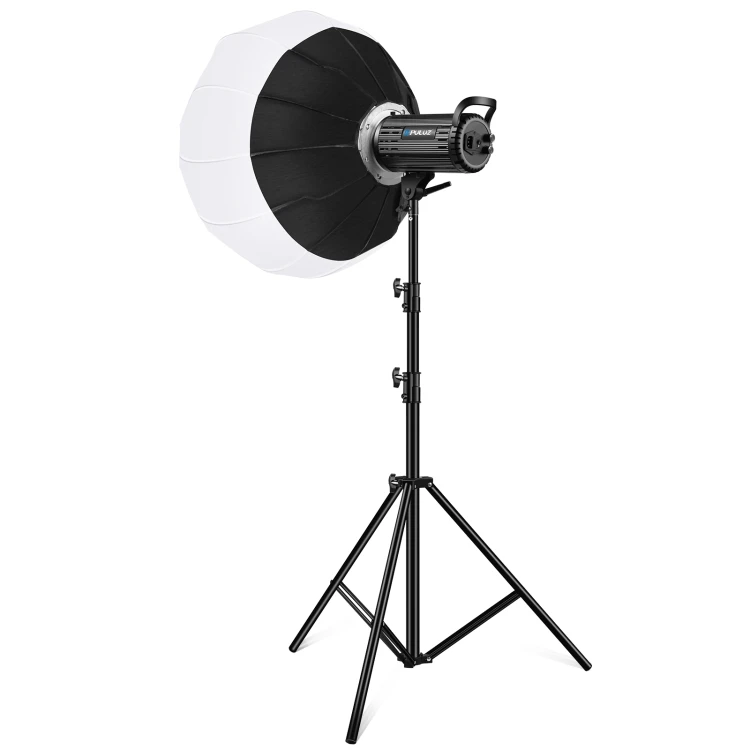 

Dropshipping PULUZ 150W 3200K-5600K Studio Video Light with 2.8m Light Holder and 65cm Foldable Lantern Softbox Photography Kit