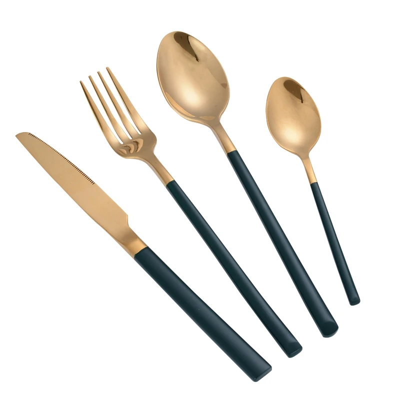 

Household 304 stainless steel tableware four piece reusable creative western food set