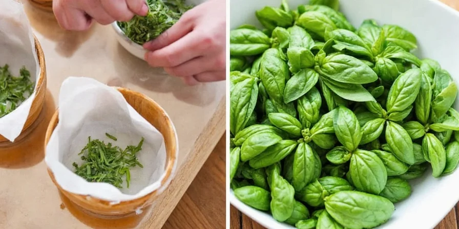 Jars of homemade dried basil