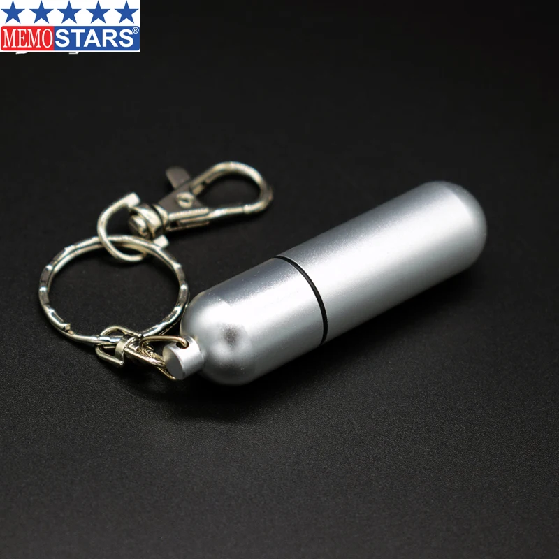 custom Metal capsule Shape USB flash memory stick pen drives with keyring for hospital advertising gifts promotions giveaways, Customized