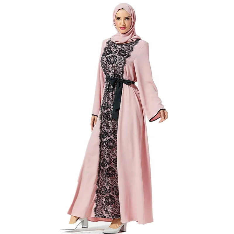 

Women Abaya Muslim Long Sleeve Dress Kleding Kaftan Turkish Robe Vetement Femme Muslim Tesbih Islamic Clothing Salwar Kameez, As main picture