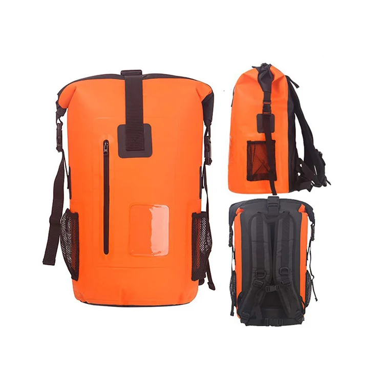 

Outdoor Travel Floating Diving Kayak Dry Bag Waterproof Backpack, Yellow blue white