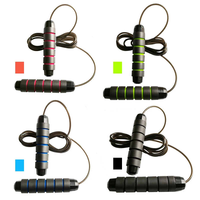 

china manufacturer wholesale Jump Rope Fitness Heavy Weighted Pvc adjustable Bearing Skip Rope Home Gym Workout Speed Skipping, Blue/red/green/black