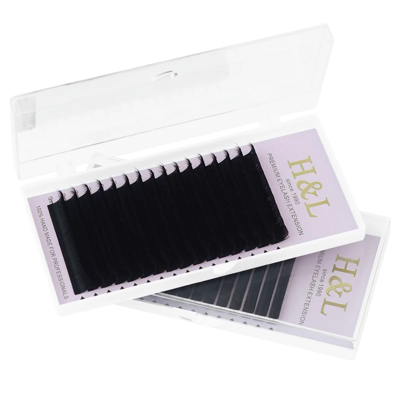 

song lashes top qulity korean pbt 16 rows C/CC/D curl easy fanning flower volume lashes, Pure darker black