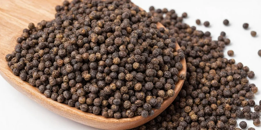 Various types of black pepper side by side