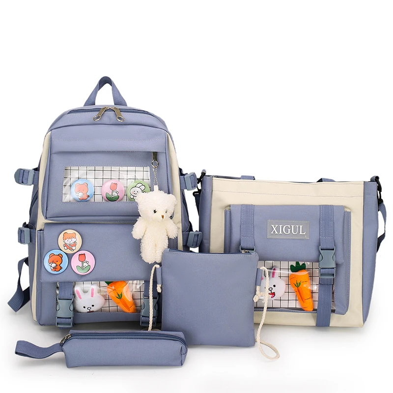 

2021 new design schoolbags set 4 pieces in 1 back bags for girls high quantity backpack sets