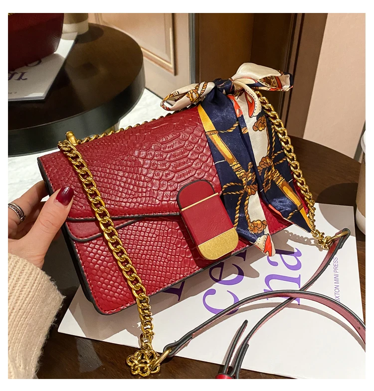 

High quality handbags for Women hand bags with Scarves Flap new design yiwu suka good price, Customized