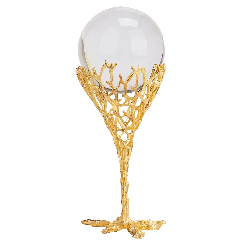 

New design 2021 Gold luxury Metal crystal ball home decors