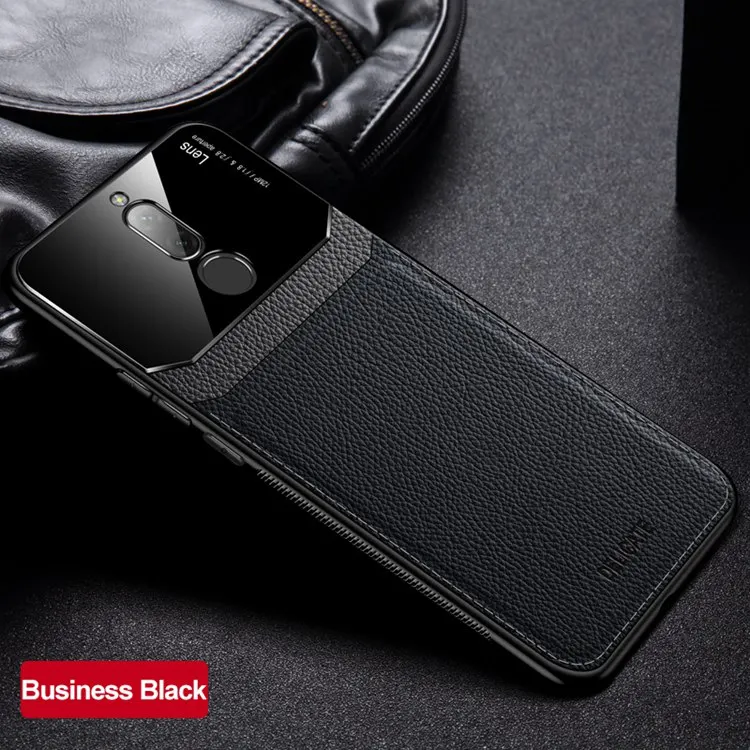 

Luxury Business Shockproof Cover Tempered Glass Cover for Xiaomi Redmi 8 Leather Phone Case, Red, blue, black, brown