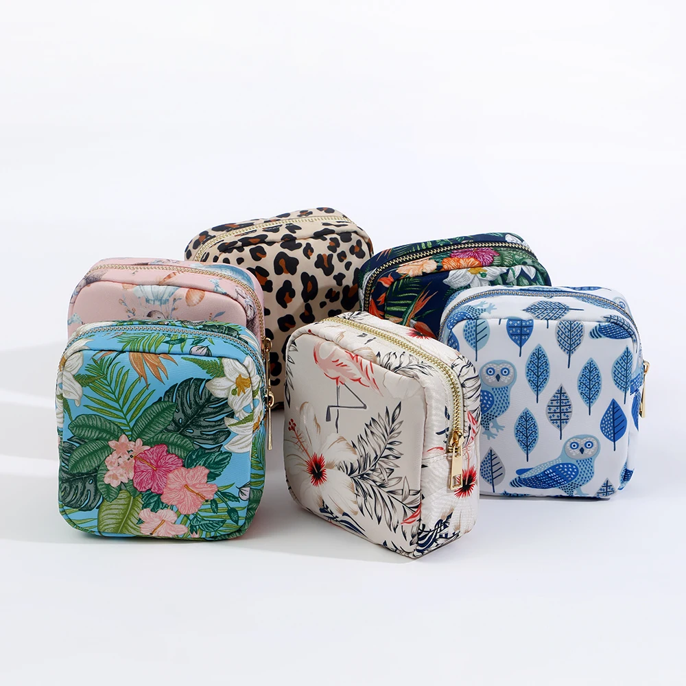 Portable Personalized Printing Water Resist Toiletry Bags Nylon Waterproof Makeup Organizer Zipper Pouch Women Cosmetic bag
