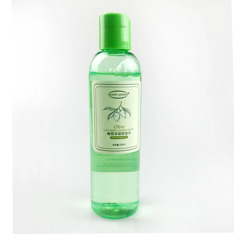 

Hot selling OEM Olive Oil Deep Cleansing Water make up removal water, Green