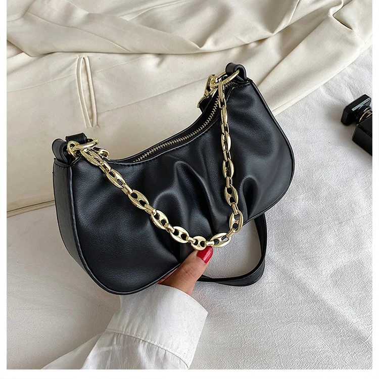 

2021 Summer New Pleated Armpit Bag for Women Luxury Designer Bag French Ladies Chain Shoulder Crossbody Hand Bags