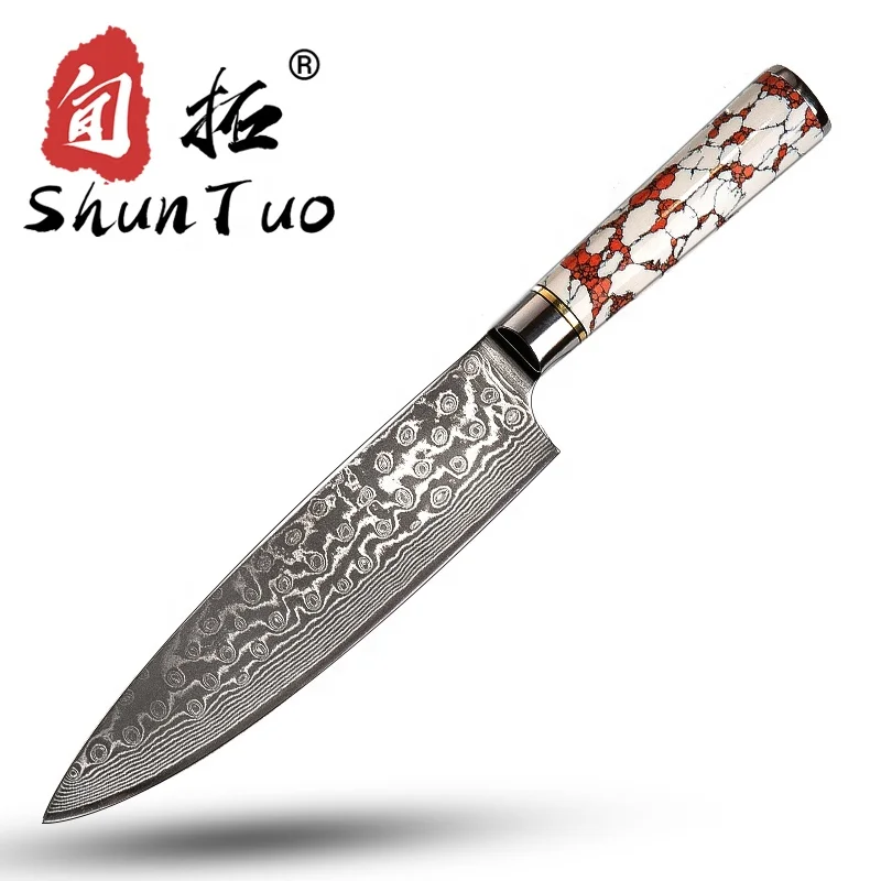 

2020 new arrival products 8 inch oem knives vg10 custom logo handmade japanese kitchen cook damascus knife, Customized color