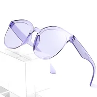 

Trendy Fashion One Piece Lens Sun Glasses Women Transparent Plastic Glasses Men Style Rimless Round Sunglasses