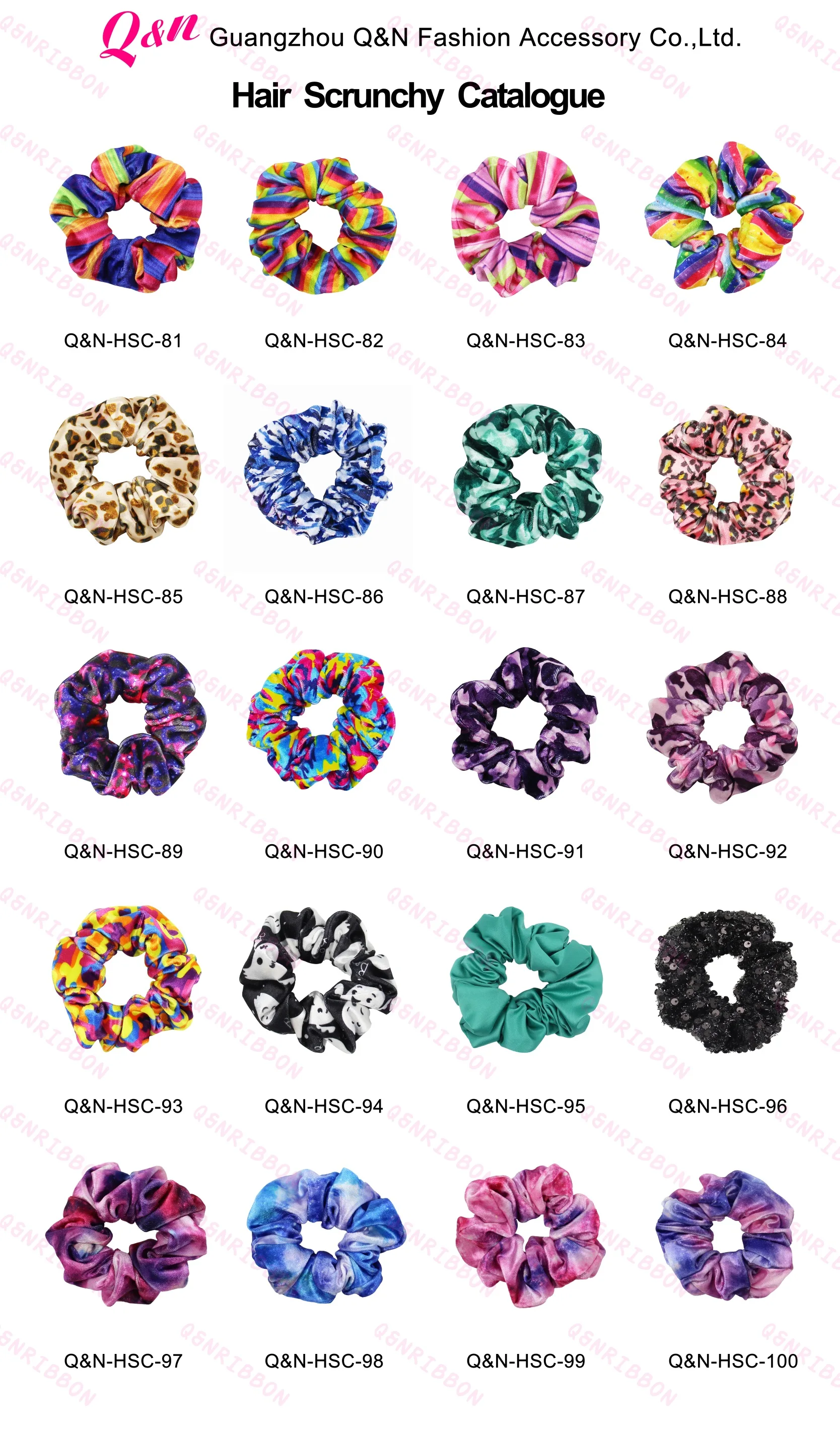 Wholesale Top Quality Custom Rinbow Velvet Scrunchies Set Bright Color ...