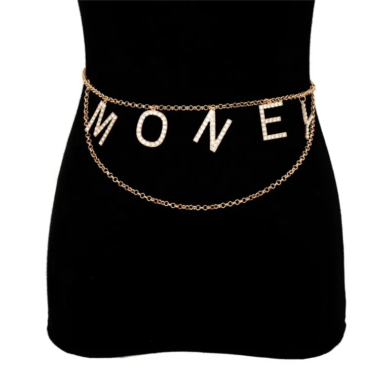 

Vintage Indian Silver Waist Belly Chains Dress Accessories Crystal Letter Belt Body Jewelry Women, Picture