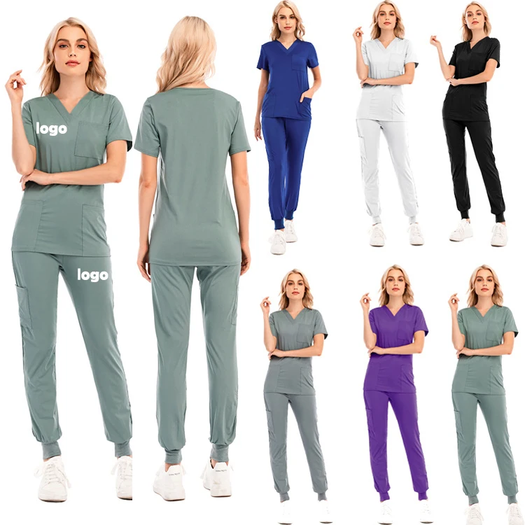 

Doctors And Nurses Female Scrub Nursing Uniform Sets Women and Man Jogger Medical Nursing Scrubs Uniforms