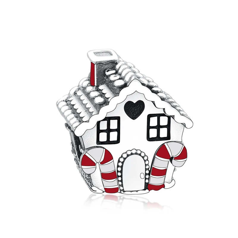 

Fine Jewelry Fashion Wholesale 925 Sterling Silver Square Enamel House Shape Beads Custom Charms