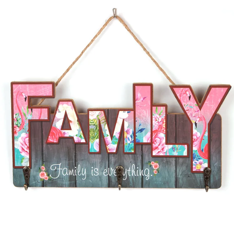 
Hot Selling Picture Frame English Sign Decor Door Wooden Plaque For Hang 