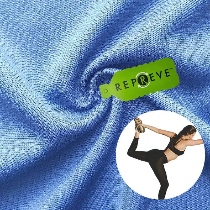 Sustainable REPREVE Recycled Fabric for Sports T-shirts Yoga Leggings Sport Bras