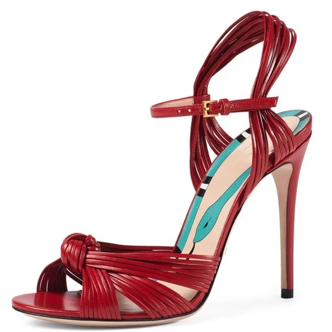 

latest Style femme high heel women sandals bowknot ladies thin heels stiletto shoes open toe gold large size 43 summer pumps, Black red green pink gold