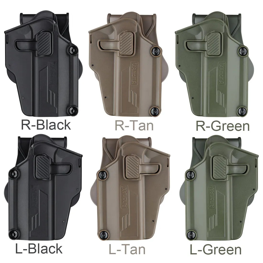 

szhisoa Amomax Adjustable Universal Tactical Holster - Right&Left-handed -Black/Tan/Green Color