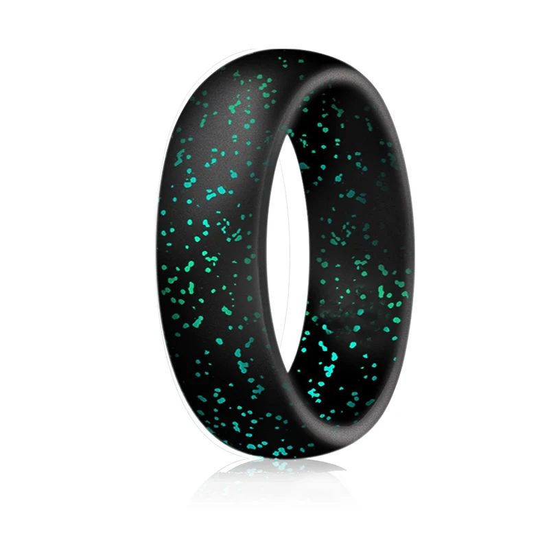 

Charare Custom colorful glitter silicone rings for unisex, As picture