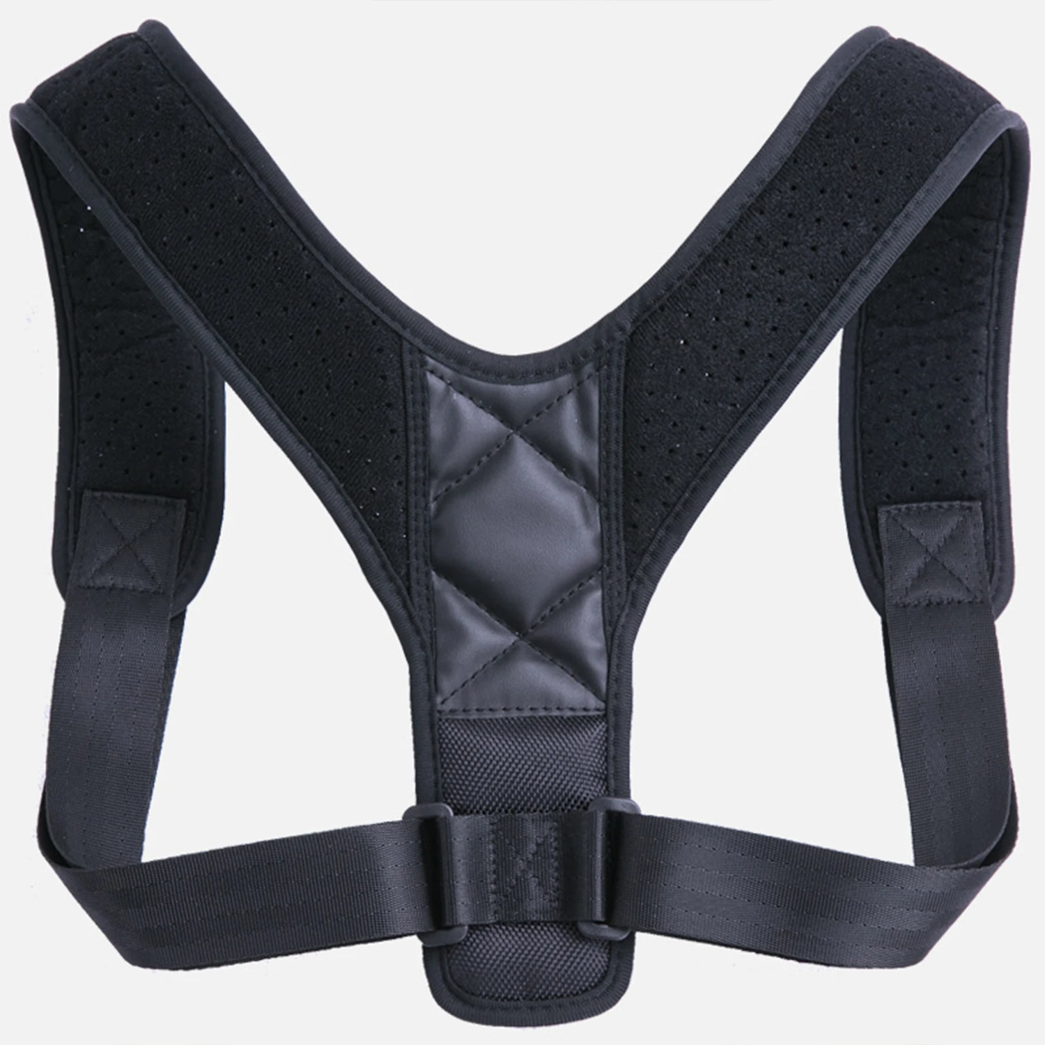 

OEM FDA CE Adjustable Posture Corrector Back Braces Support Humpback Belt with Armpit Pad for Men and Women With Package Bag, Black/custom