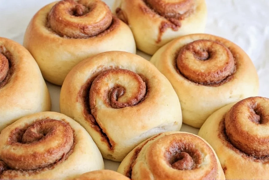 Comparison of properly baked gluten-free cinnamon rolls versus common mistakes like dense texture or filling leakage