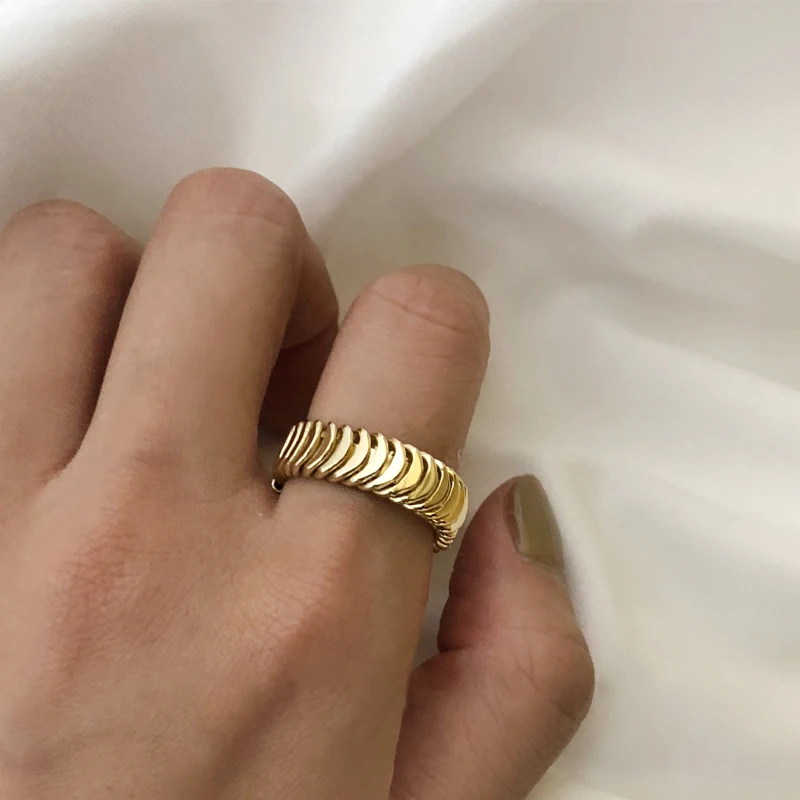 

Gold Silver Color Fishbone Chain Rings Multi Arrow Geometric Rings for Women Minimalist Jewelry  2020 Hot