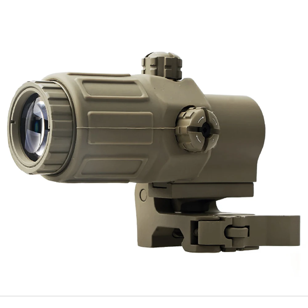 

Fyzlcion Hunting G33 3X Magnifier with Switch to Side STS Quick Detachable / QD Mount (, Black/tan