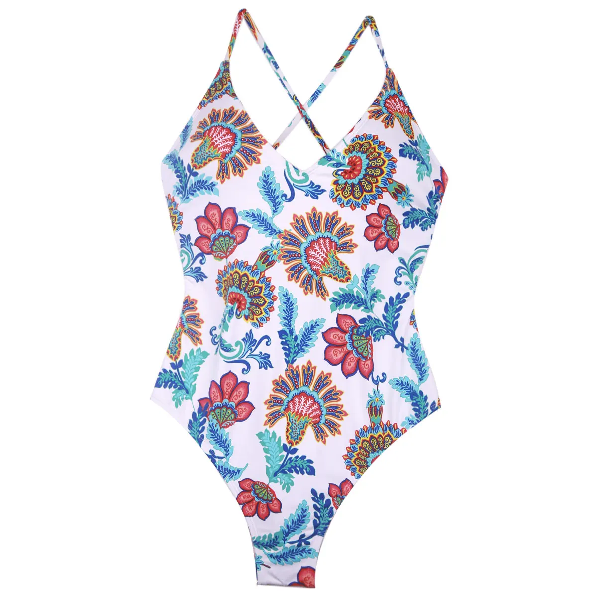 

Wholesale 2021 fashion peacock printed swimsuit beach wear