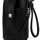 RFID Couro Vegan Womens Crossbody Bolsa Titular de Telefone Celular Carteira